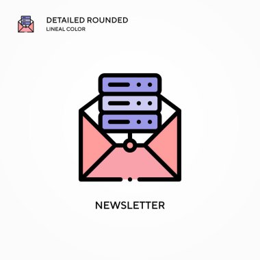 Haber vektör simgesi. Modern vektör illüstrasyon kavramları. Düzenlemesi ve kişiselleştirmesi kolay.