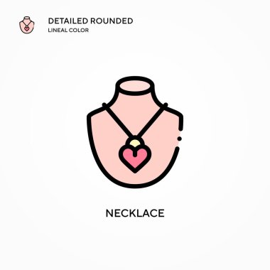 Kolye vektör simgesi. Modern vektör illüstrasyon kavramları. Düzenlemesi ve kişiselleştirmesi kolay.