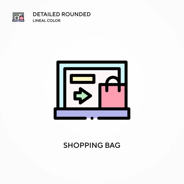 Icono Vector Bolsa Compras Conceptos Modernos Ilustración Vectorial Fácil Editar — Vector de stock