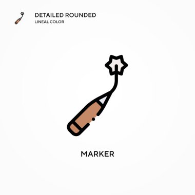 İşaretleyici vektör simgesi. Modern vektör illüstrasyon kavramları. Düzenlemesi ve kişiselleştirmesi kolay.
