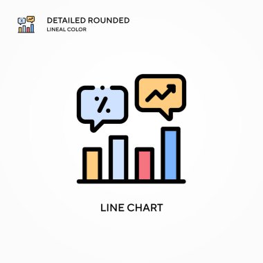 Çizgi çizelgesi vektör simgesi. Modern vektör illüstrasyon kavramları. Düzenlemesi ve kişiselleştirmesi kolay.