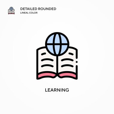 Vektör simgesi öğreniliyor. Modern vektör illüstrasyon kavramları. Düzenlemesi ve kişiselleştirmesi kolay.