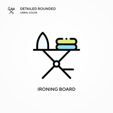 Ütü tahtası vektör simgesi. Modern vektör illüstrasyon kavramları. Düzenlemesi ve kişiselleştirmesi kolay.