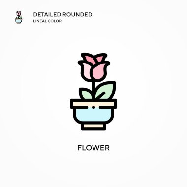 Çiçek vektör simgesi. Modern vektör illüstrasyon kavramları. Düzenlemesi ve kişiselleştirmesi kolay.