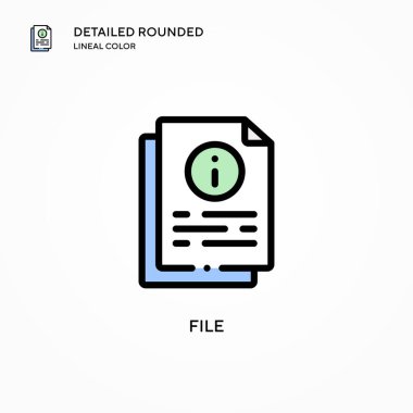 Dosya vektör simgesi. Modern vektör illüstrasyon kavramları. Düzenlemesi ve kişiselleştirmesi kolay.