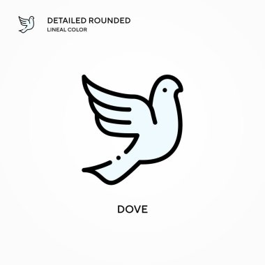 Güvercin vektör simgesi. Modern vektör illüstrasyon kavramları. Düzenlemesi ve kişiselleştirmesi kolay.