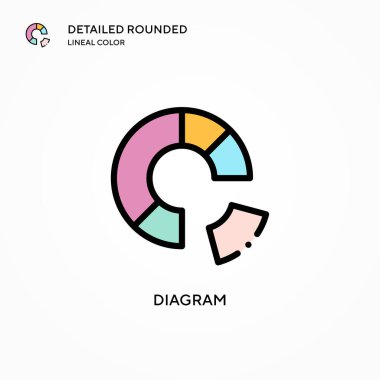 Diyagram vektör simgesi. Modern vektör illüstrasyon kavramları. Düzenlemesi ve kişiselleştirmesi kolay.