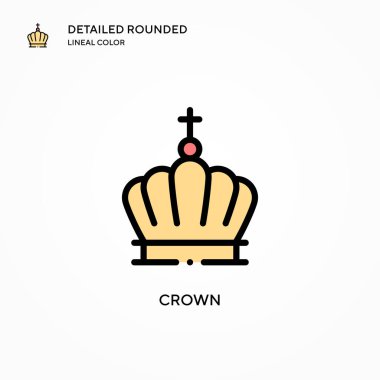 Crown vektör simgesi. Modern vektör illüstrasyon kavramları. Düzenlemesi ve kişiselleştirmesi kolay.