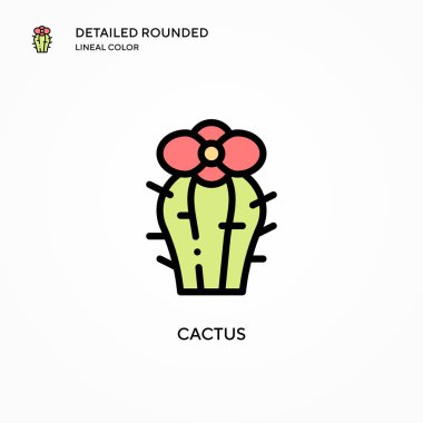 Kaktüs vektör simgesi. Modern vektör illüstrasyon kavramları. Düzenlemesi ve kişiselleştirmesi kolay.
