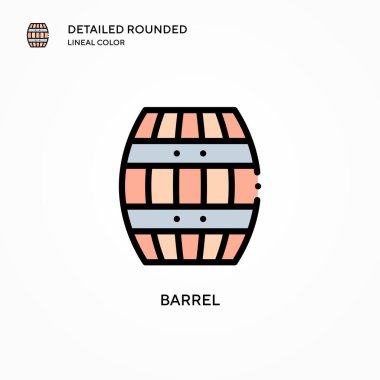 Namlu vektör ikonu. Modern vektör illüstrasyon kavramları. Düzenlemesi ve kişiselleştirmesi kolay.