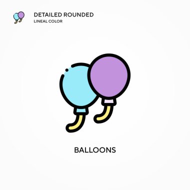 Balon vektör simgesi. Modern vektör illüstrasyon kavramları. Düzenlemesi ve kişiselleştirmesi kolay.