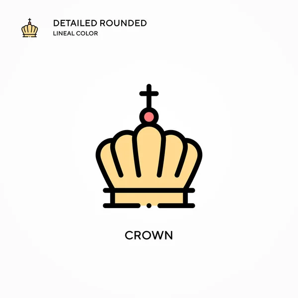 Crown Vector Icon Modern Vector Illustration Concepts Easy Edit Customize — Stock Vector