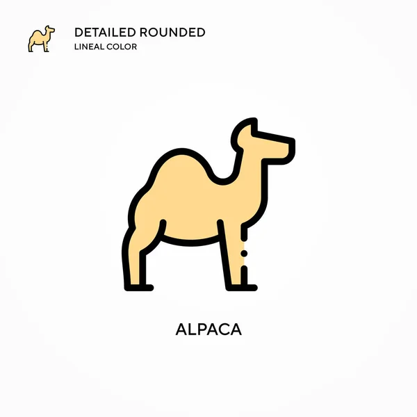 Ícone Vetorial Alpaca Conceitos Modernos Ilustração Vetorial Fácil Editar Personalizar — Vetor de Stock