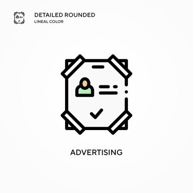 Reklam vektörü simgesi. Modern vektör illüstrasyon kavramları. Düzenlemesi ve kişiselleştirmesi kolay.