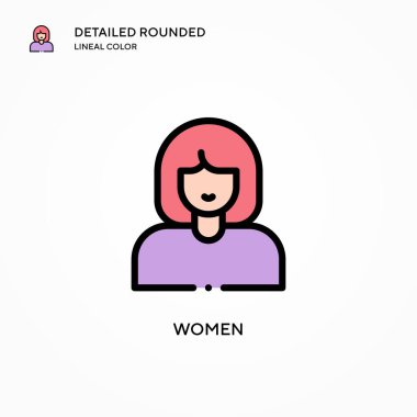 Kadın vektör simgesi. Modern vektör illüstrasyon kavramları. Düzenlemesi ve kişiselleştirmesi kolay.