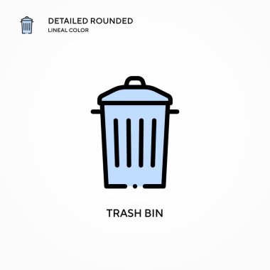 Çöp kutusu vektör simgesi. Modern vektör illüstrasyon kavramları. Düzenlemesi ve kişiselleştirmesi kolay.