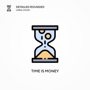 Zaman para vektör simgesidir. Modern vektör illüstrasyon kavramları. Düzenlemesi ve kişiselleştirmesi kolay.