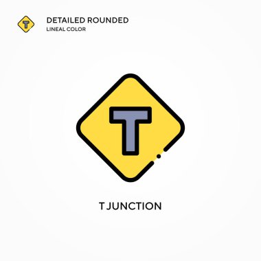 T bağlantı noktası vektör simgesi. Modern vektör illüstrasyon kavramları. Düzenlemesi ve kişiselleştirmesi kolay.