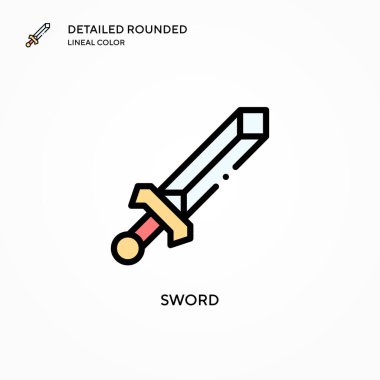 Kılıç vektör simgesi. Modern vektör illüstrasyon kavramları. Düzenlemesi ve kişiselleştirmesi kolay.