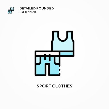 Spor giysileri vektör simgesi. Modern vektör illüstrasyon kavramları. Düzenlemesi ve kişiselleştirmesi kolay.