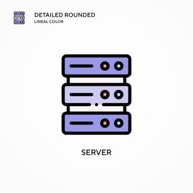Sunucu vektör simgesi. Modern vektör illüstrasyon kavramları. Düzenlemesi ve kişiselleştirmesi kolay.