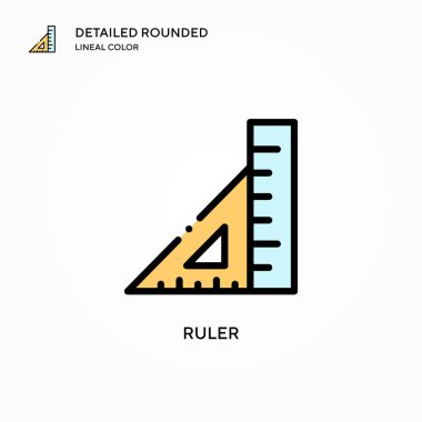 Cetvel vektör simgesi. Modern vektör illüstrasyon kavramları. Düzenlemesi ve kişiselleştirmesi kolay.
