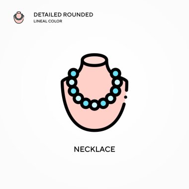 Kolye vektör simgesi. Modern vektör illüstrasyon kavramları. Düzenlemesi ve kişiselleştirmesi kolay.