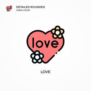 Aşk vektör simgesi. Modern vektör illüstrasyon kavramları. Düzenlemesi ve kişiselleştirmesi kolay.