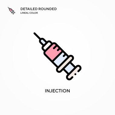 Enjeksiyon vektör simgesi. Modern vektör illüstrasyon kavramları. Düzenlemesi ve kişiselleştirmesi kolay.