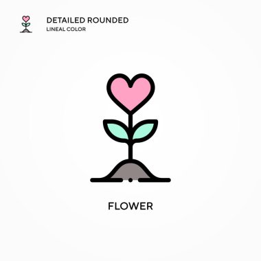 Çiçek vektör simgesi. Modern vektör illüstrasyon kavramları. Düzenlemesi ve kişiselleştirmesi kolay.