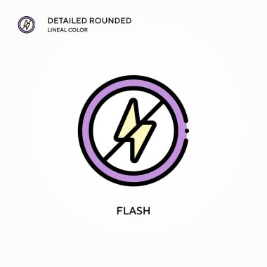 Flash vektör simgesi. Modern vektör illüstrasyon kavramları. Düzenlemesi ve kişiselleştirmesi kolay.
