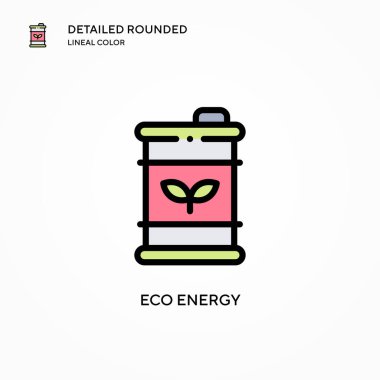 Eko enerji vektör simgesi. Modern vektör illüstrasyon kavramları. Düzenlemesi ve kişiselleştirmesi kolay.