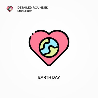 Dünya günü vektör simgesi. Modern vektör illüstrasyon kavramları. Düzenlemesi ve kişiselleştirmesi kolay.