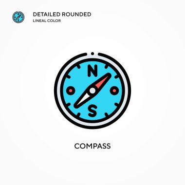 Pusula vektör simgesi. Modern vektör illüstrasyon kavramları. Düzenlemesi ve kişiselleştirmesi kolay.