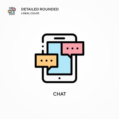 Sohbet vektörü simgesi. Modern vektör illüstrasyon kavramları. Düzenlemesi ve kişiselleştirmesi kolay.