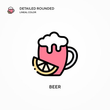 Bira vektör simgesi. Modern vektör illüstrasyon kavramları. Düzenlemesi ve kişiselleştirmesi kolay.