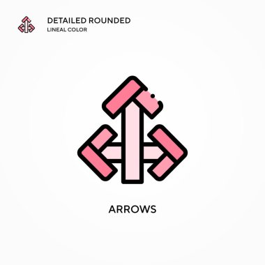 Ok vektör simgesi. Modern vektör illüstrasyon kavramları. Düzenlemesi ve kişiselleştirmesi kolay.