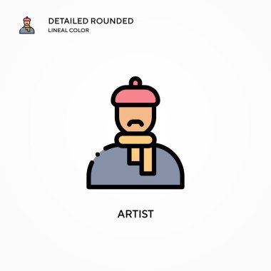 Sanatçı vektör simgesi. Modern vektör illüstrasyon kavramları. Düzenlemesi ve kişiselleştirmesi kolay.