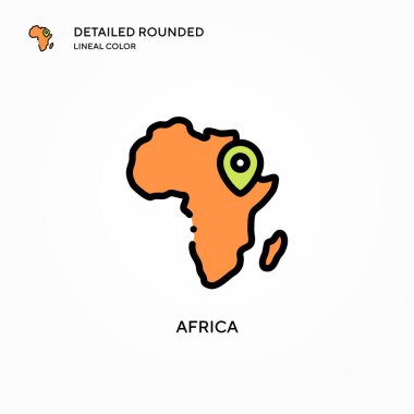 Afrika vektör simgesi. Modern vektör illüstrasyon kavramları. Düzenlemesi ve kişiselleştirmesi kolay.