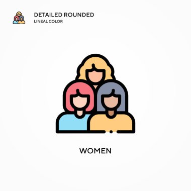 Kadın vektör simgesi. Modern vektör illüstrasyon kavramları. Düzenlemesi ve kişiselleştirmesi kolay.