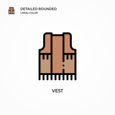 Yelek vektör simgesi. Modern vektör illüstrasyon kavramları. Düzenlemesi ve kişiselleştirmesi kolay.
