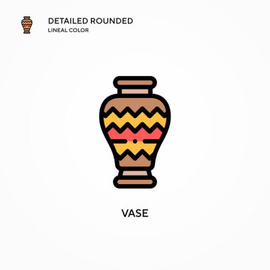 Vazo vektör simgesi. Modern vektör illüstrasyon kavramları. Düzenlemesi ve kişiselleştirmesi kolay.