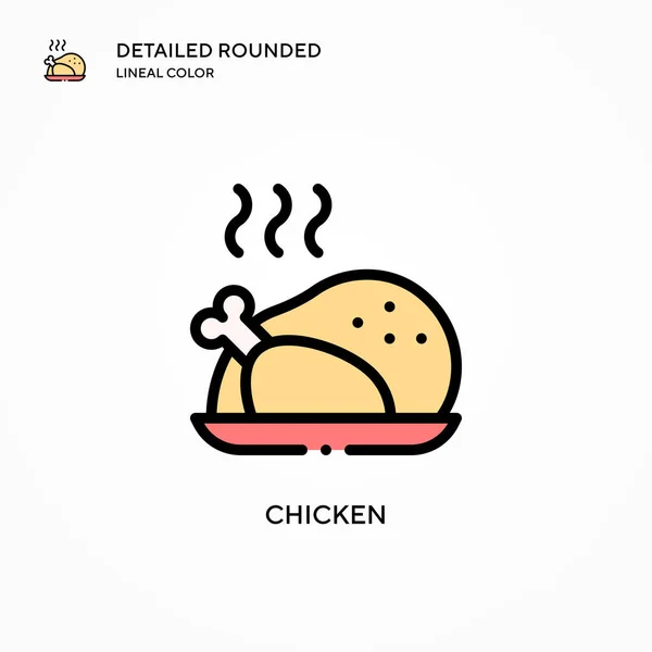 Icono Vector Pollo Conceptos Modernos Ilustración Vectorial Fácil Editar Personalizar — Archivo Imágenes Vectoriales