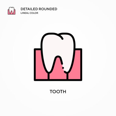 Diş vektör simgesi. Modern vektör illüstrasyon kavramları. Düzenlemesi ve kişiselleştirmesi kolay.