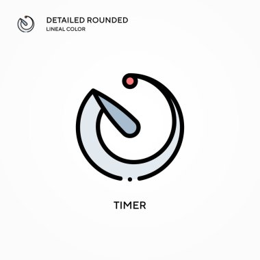 Zamanlayıcı vektör simgesi. Modern vektör illüstrasyon kavramları. Düzenlemesi ve kişiselleştirmesi kolay.