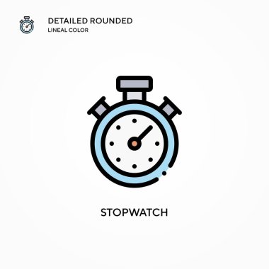 Stopwatch vektör simgesi. Modern vektör illüstrasyon kavramları. Düzenlemesi ve kişiselleştirmesi kolay.