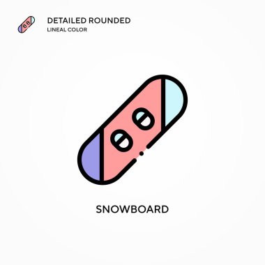 Snowboard vektör simgesi. Modern vektör illüstrasyon kavramları. Düzenlemesi ve kişiselleştirmesi kolay.
