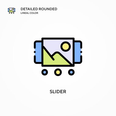 Kaydırıcı vektör simgesi. Modern vektör illüstrasyon kavramları. Düzenlemesi ve kişiselleştirmesi kolay.