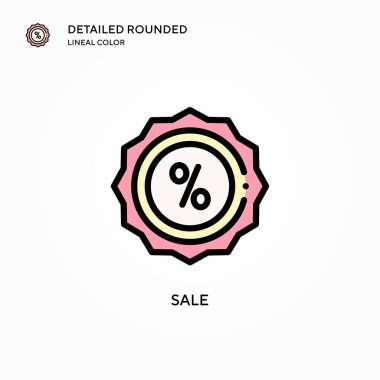 Satış vektörü ikonu. Modern vektör illüstrasyon kavramları. Düzenlemesi ve kişiselleştirmesi kolay.