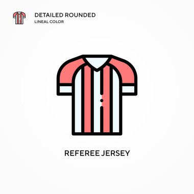 Hakem Jersey vektör ikonu. Modern vektör illüstrasyon kavramları. Düzenlemesi ve kişiselleştirmesi kolay.